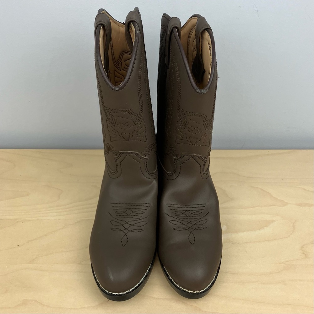 Durango Kids Size 3.0 D Distress Brown Western Cowboy Boots Pull On - Picture 4 of 13